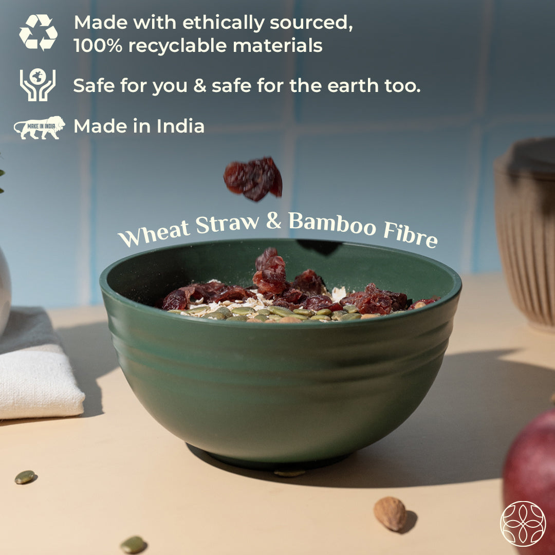 Irida Naturals Wheat Straw Serving Bowls Set Of 4