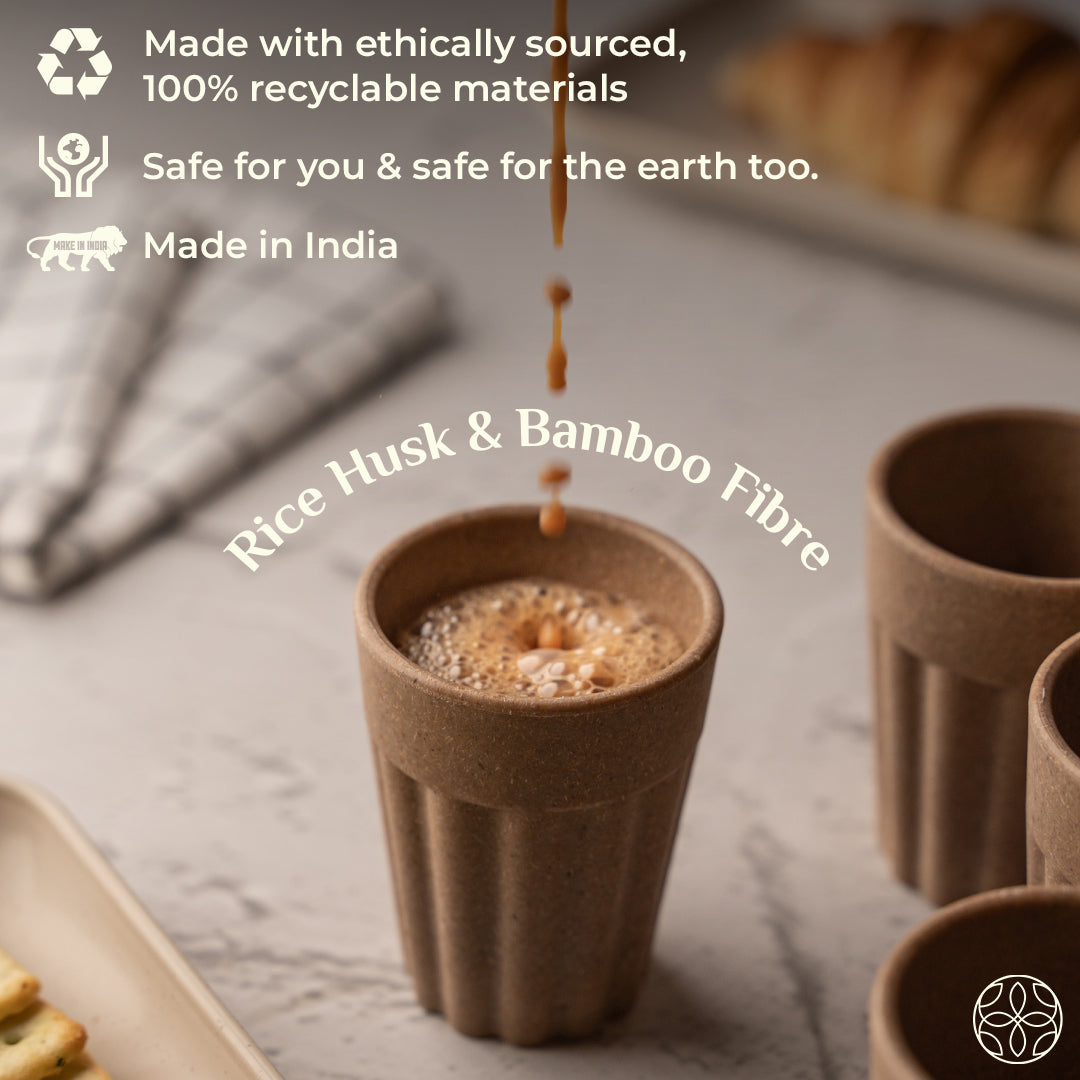 Irida Naturals Rice Husk Cutting Chai Cups