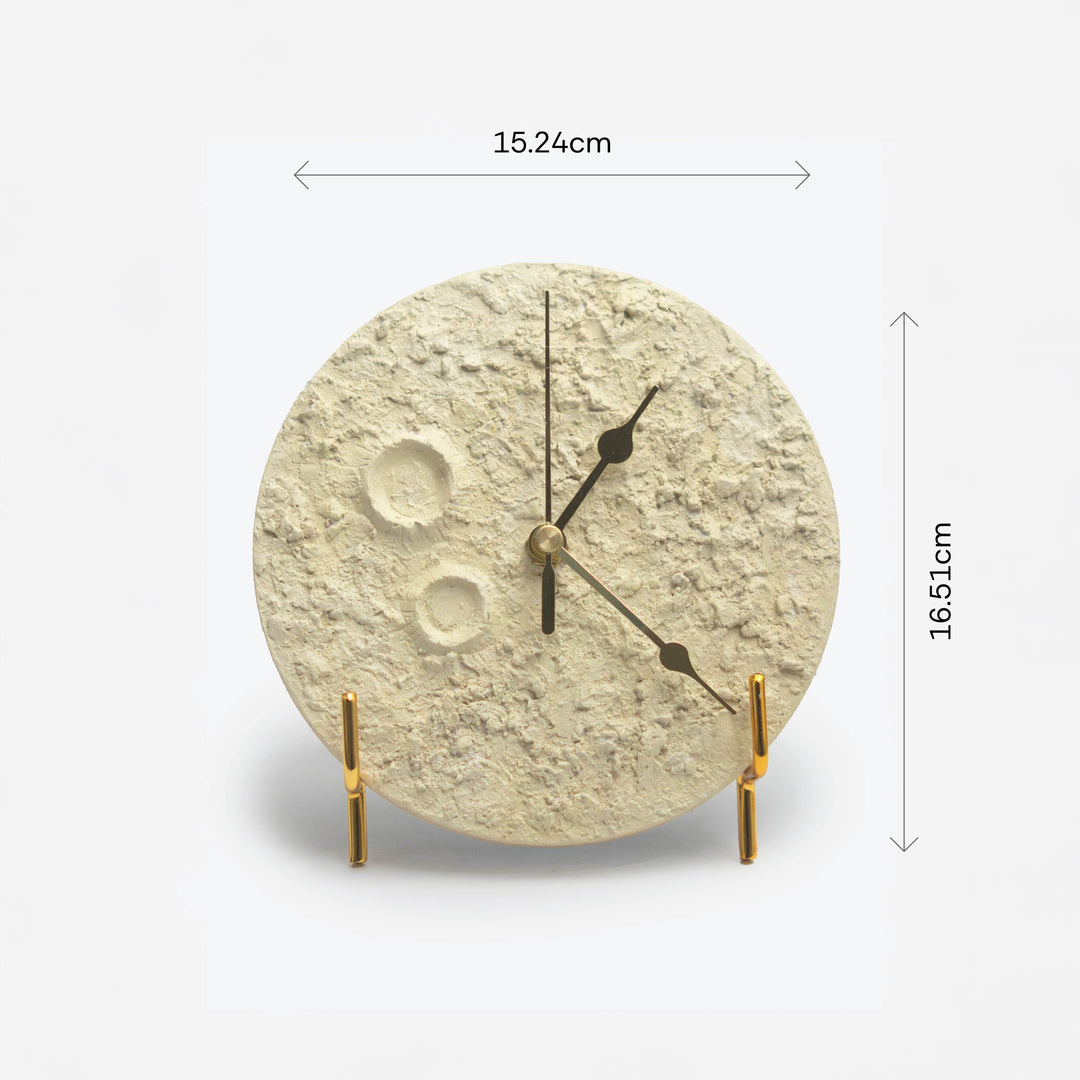 Ivory Moon Table Clock