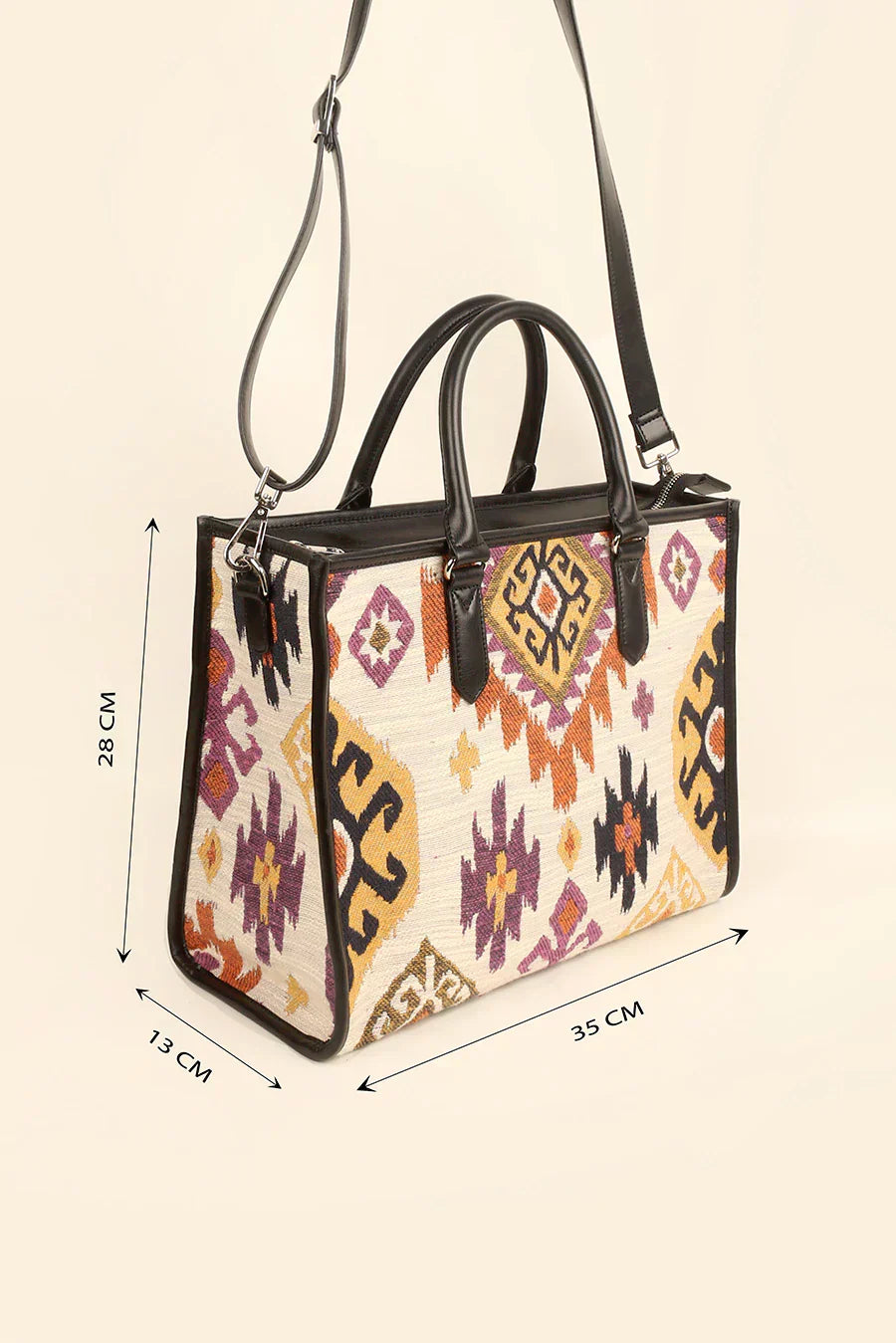 Charlotte Handloom Box Tote Bag