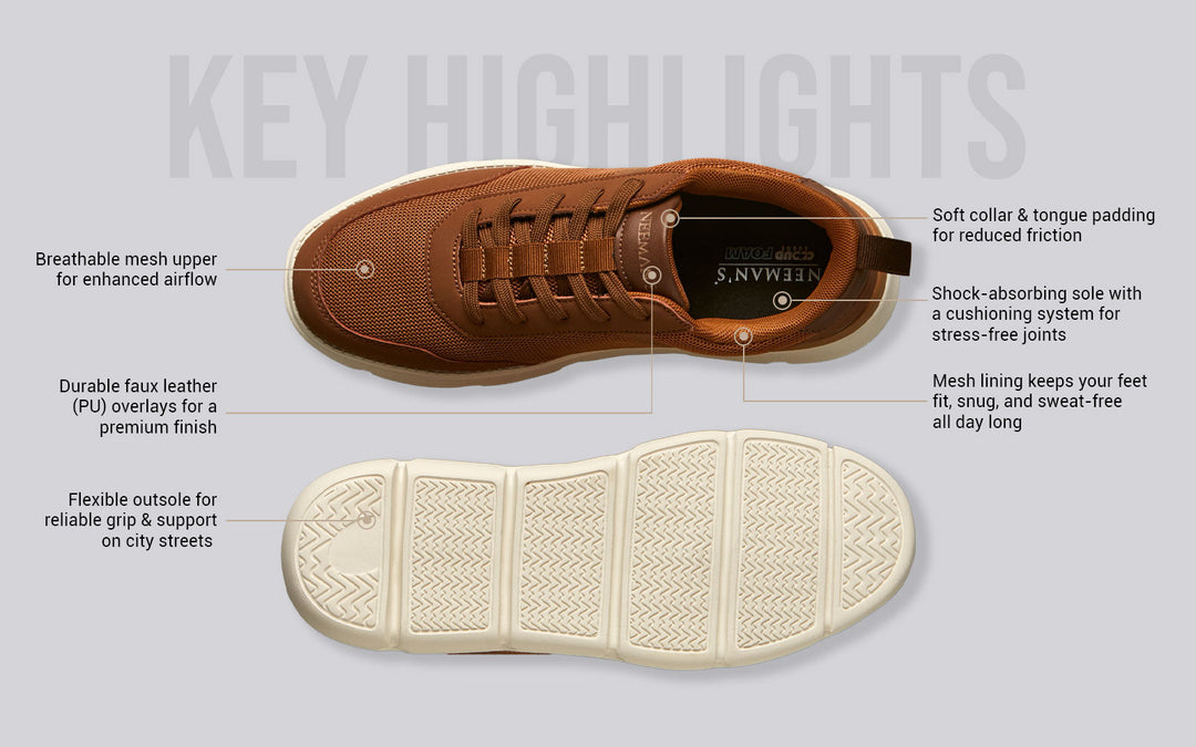 Melange Dress Sneakers : Tan Brown