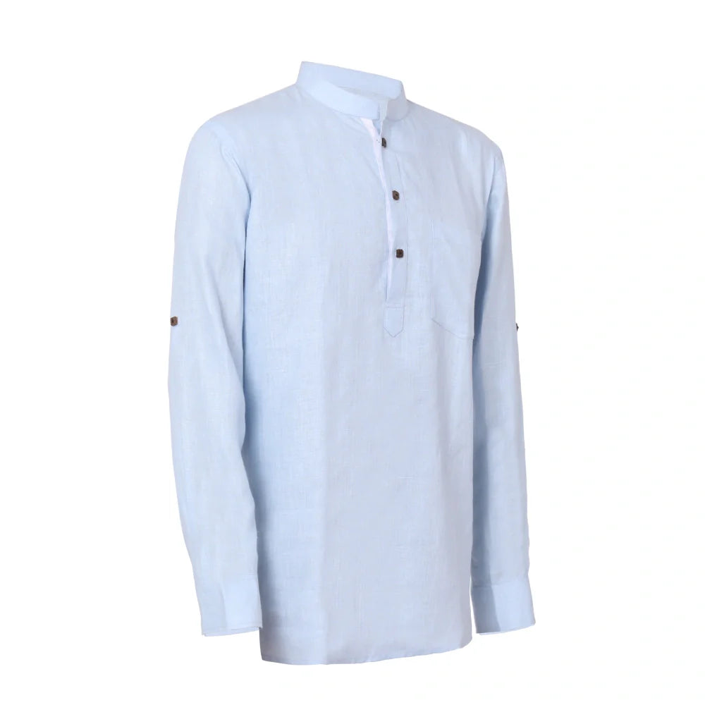 The Label GAIA Men Solid Hemp Short Kurta