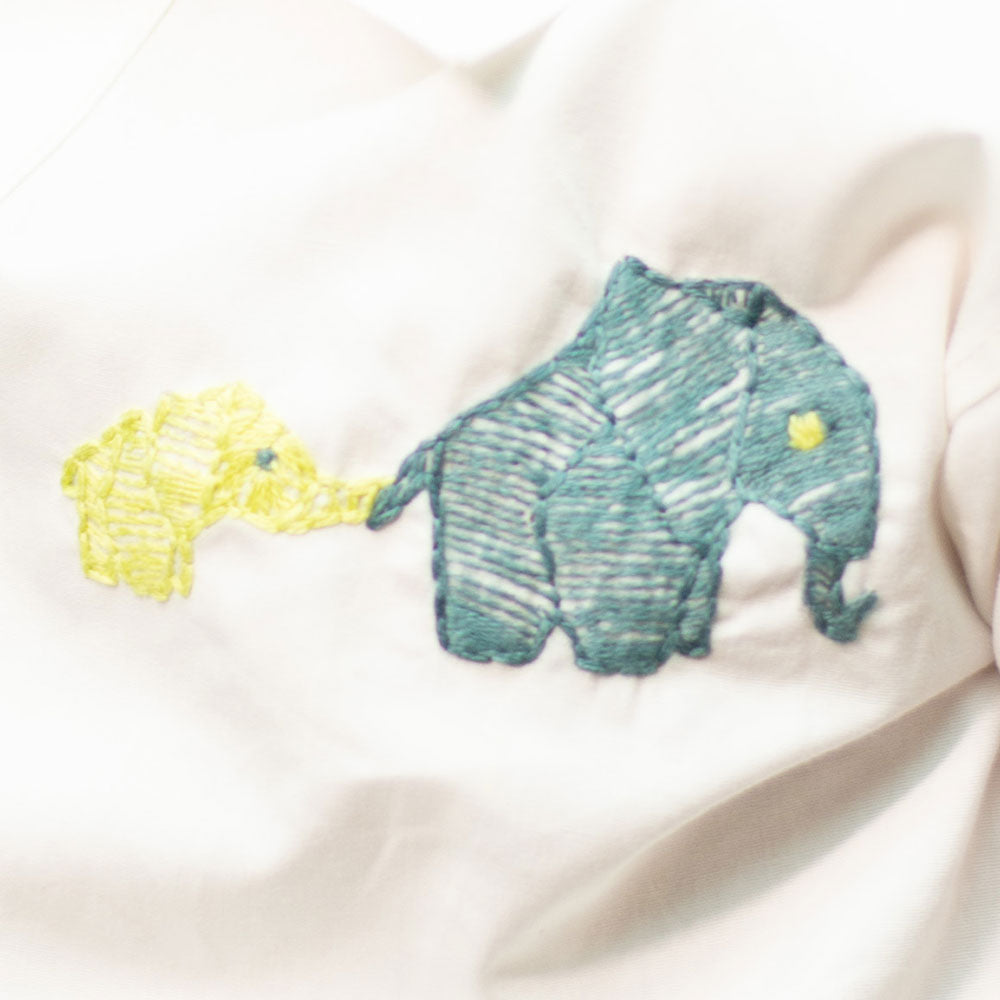 Mini Elephants Embroidered Women Shirt