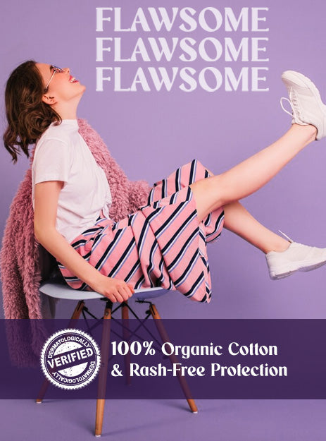 Sensitive Sanitary Pads - Pack of 40 Pads (XL) - Organic Cotton,  Rash Free, Gynecologist Certified, Ultra Soft, With Disposal Bags