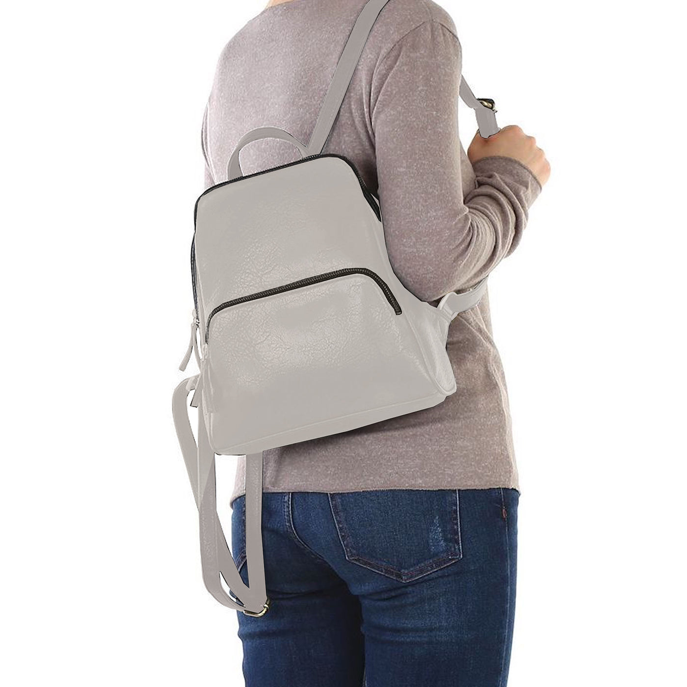 Mona B Convertible Daypack for Offices Schools and Colleges with Stylish Design for Women: Silver