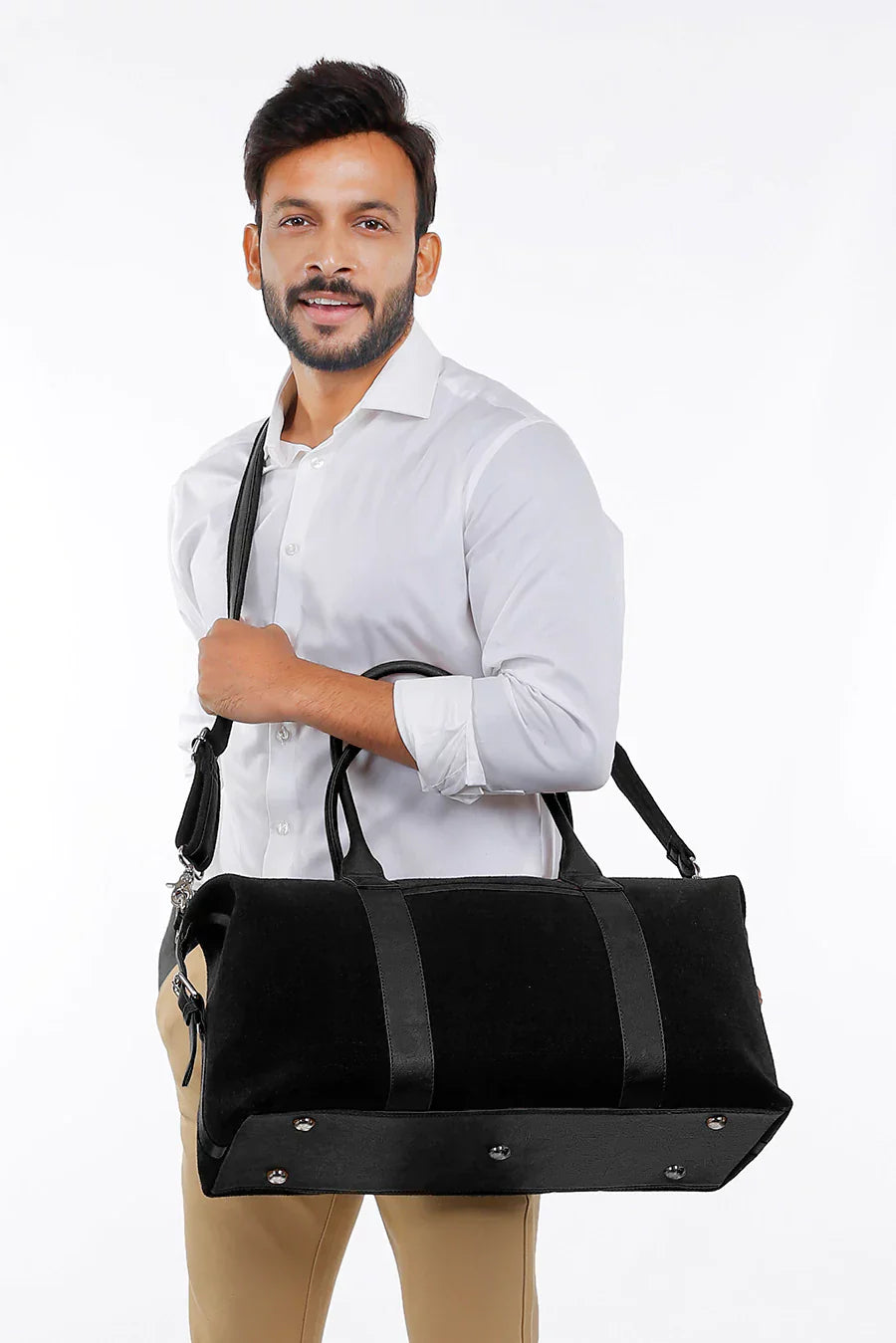 The House of Ganges - Joey Large Vegan Leather Duffle Bag For Men