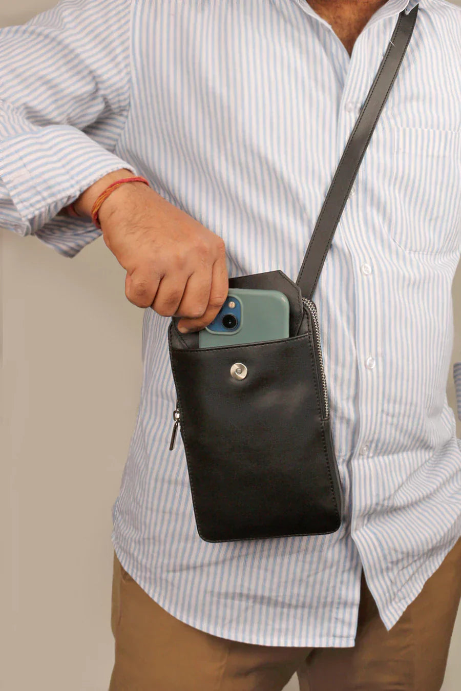 Vertical Vegan Leather Mobile Pouch