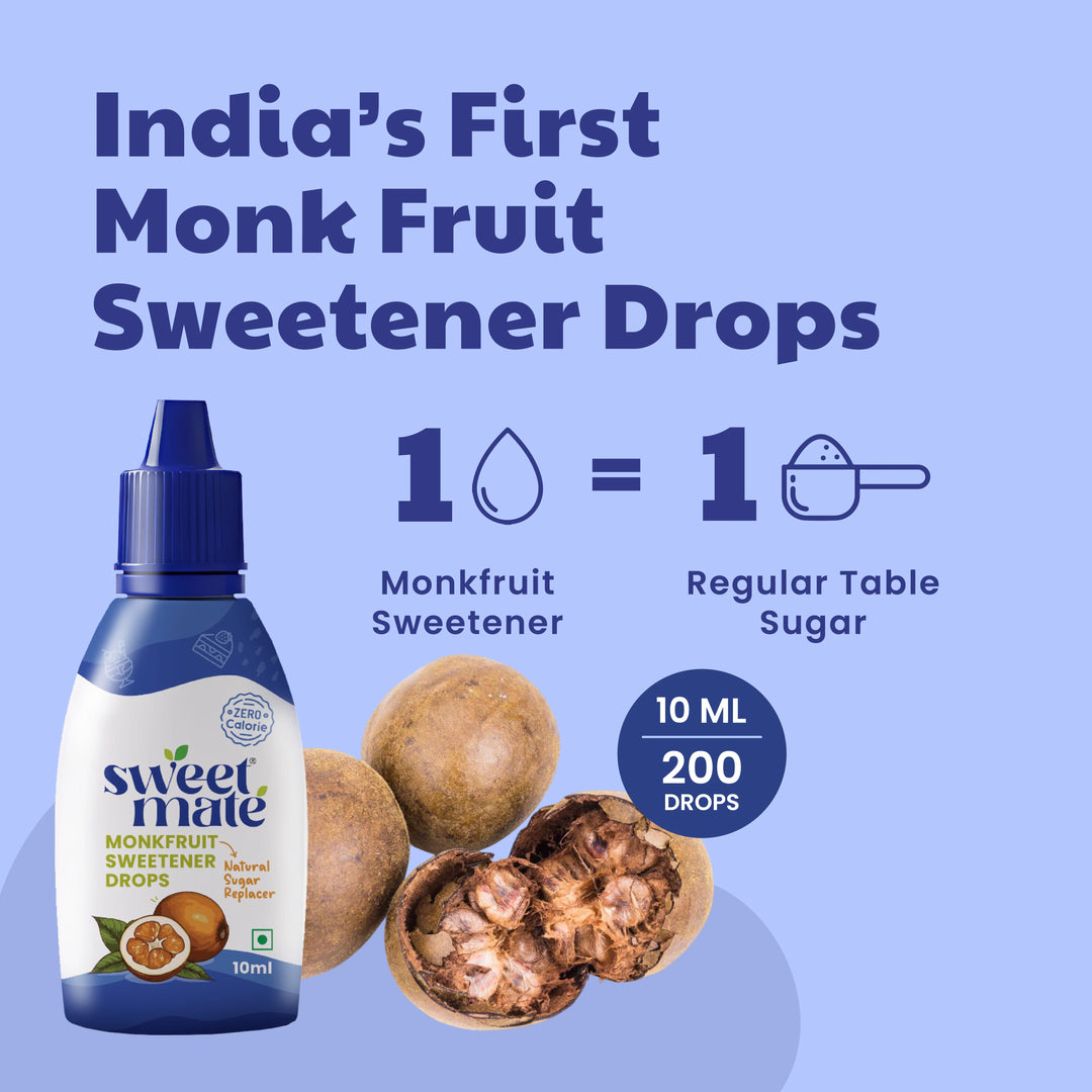 Sweetmate Monk Fruit Drops 10ml Zero Calorie | No Artificial Fillers | Diabetic Friendly
