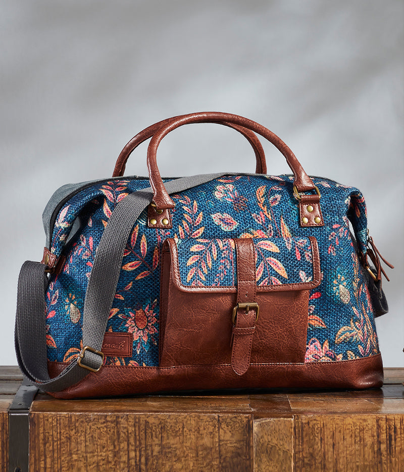 Mona B Large Kilim Inspired Duffel Gym Travel and Sports Bag with Outside Pocket and Stylish Design for Women: Amelia