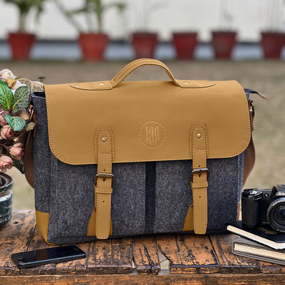 Mona B Unisex Canvas Messenger Crossbody Laptop/Tablet/MacBook Bag: Arctic Dark Grey