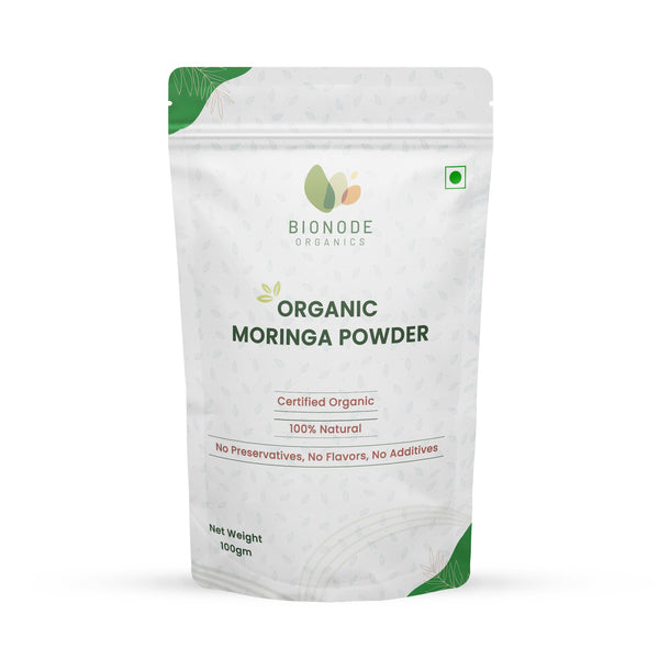 Bionode Organics Certified Organic Moringa Powder - Heart Health, Skin Health, Weight Management | Natural Multi-vitamin