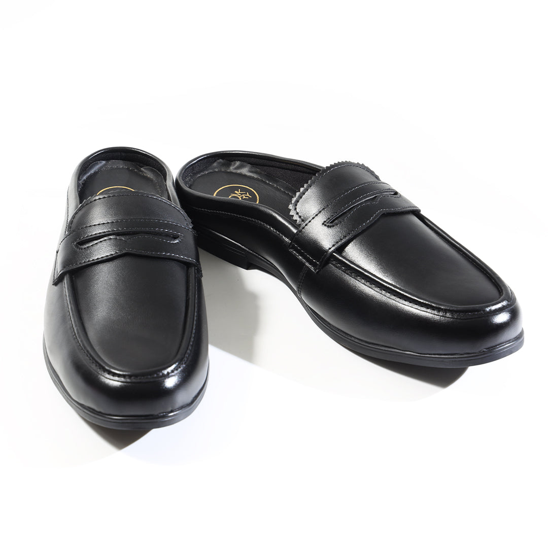Monkstory Atelier 1930 Penny Loafer Mules – Midnight Black