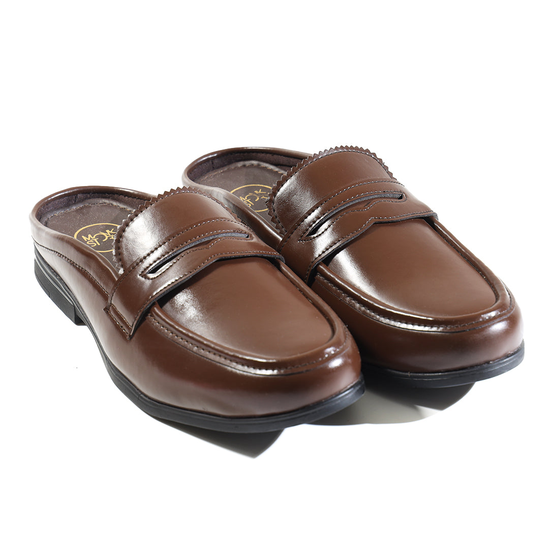 Monkstory Atelier 1930 Penny Loafer Mules – Cognac Brown