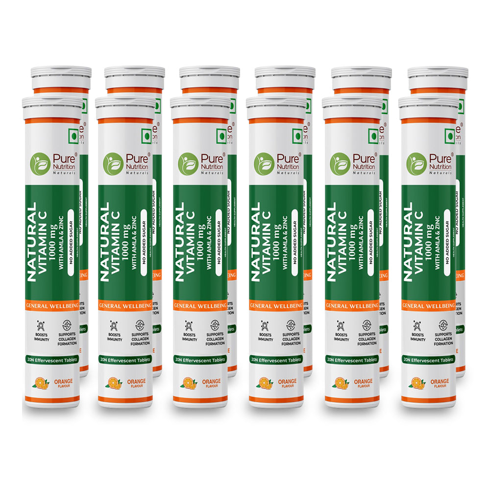 Vitamin C with Amla & Zinc For Immunity & Skin Care |Orange Flavour - 20 Effervescent Tablets