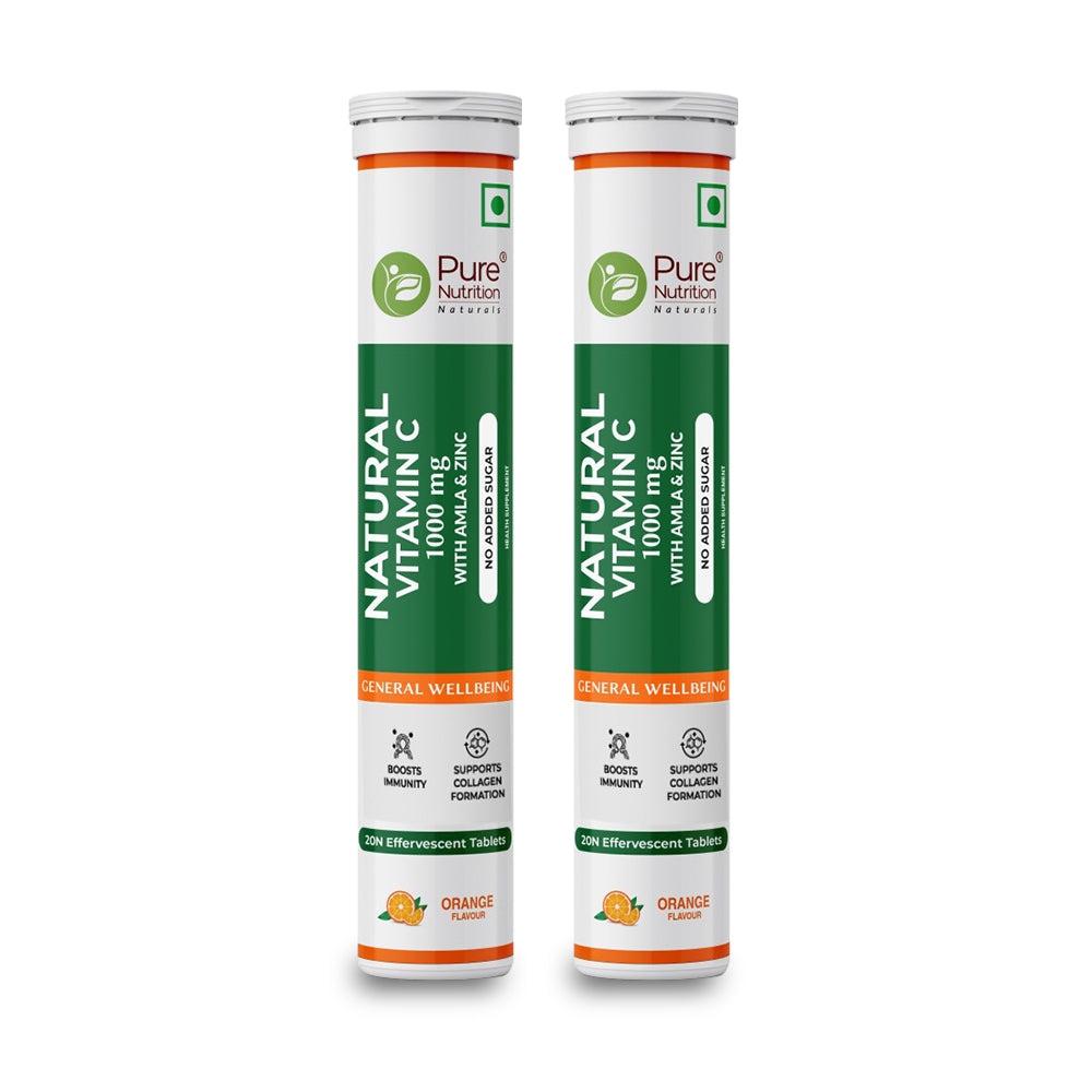 Vitamin C with Amla & Zinc For Immunity & Skin Care |Orange Flavour - 20 Effervescent Tablets