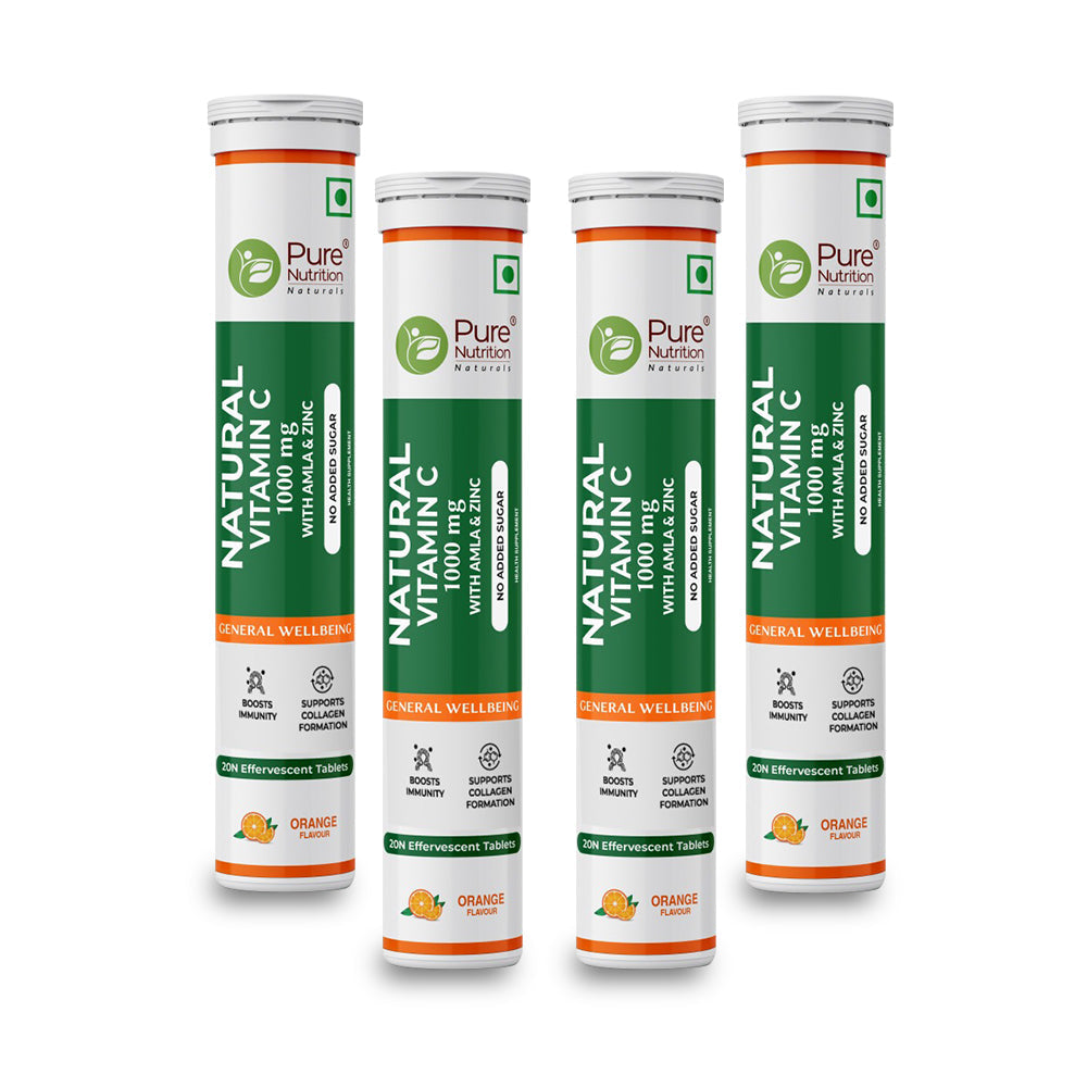 Vitamin C with Amla & Zinc For Immunity & Skin Care |Orange Flavour - 20 Effervescent Tablets