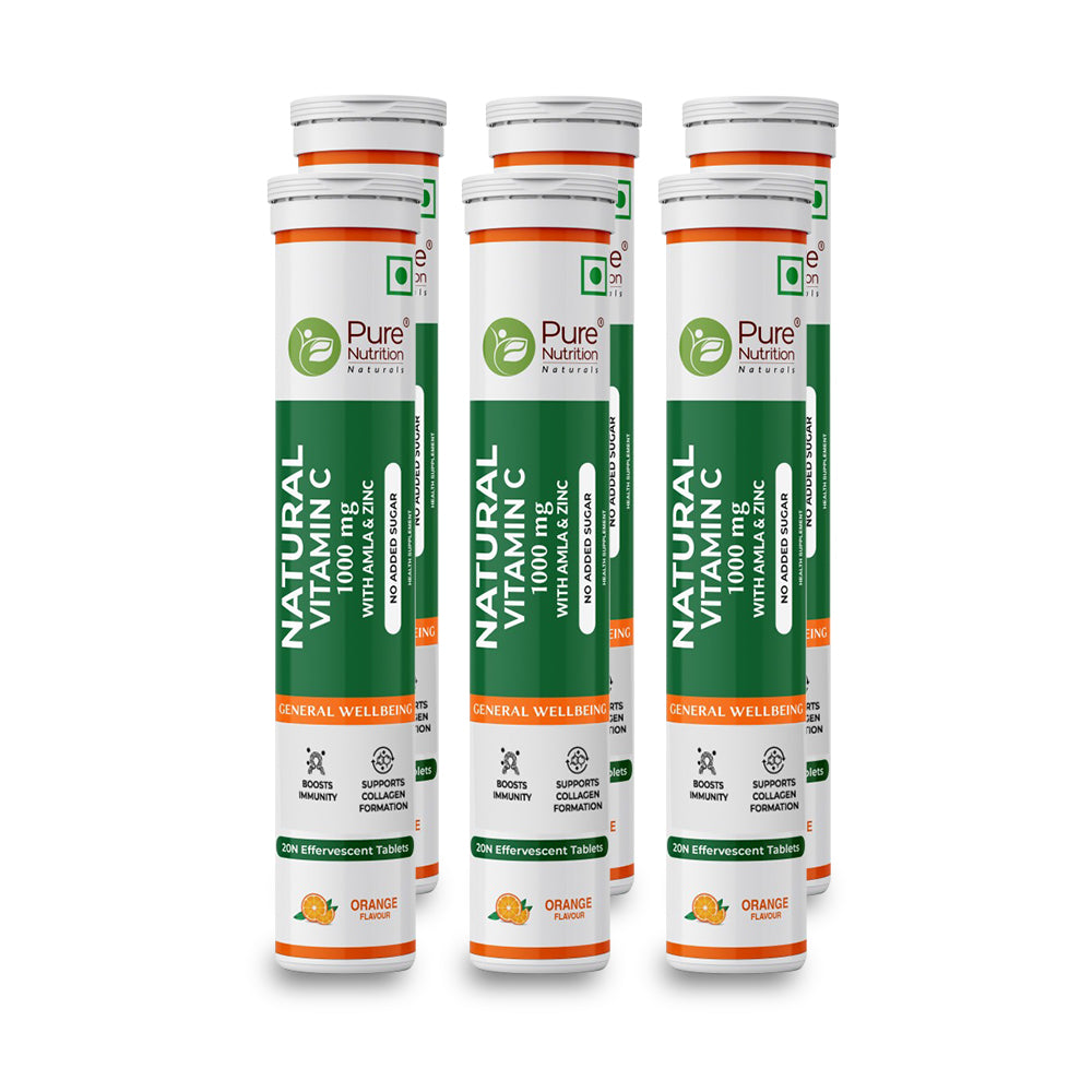 Vitamin C with Amla & Zinc For Immunity & Skin Care |Orange Flavour - 20 Effervescent Tablets