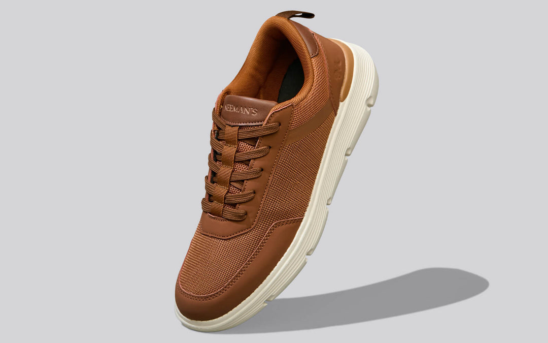 Melange Dress Sneakers : Tan Brown