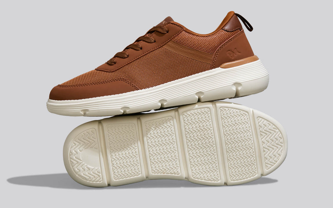 Melange Dress Sneakers : Tan Brown