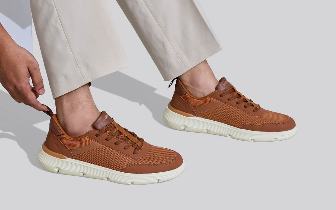 Melange Dress Sneakers : Tan Brown