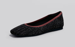 Neeman's Metallic Square Flats : Black-Pink