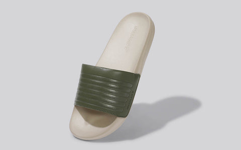 Neeman's FootBed Slides for Men : Olive Beige