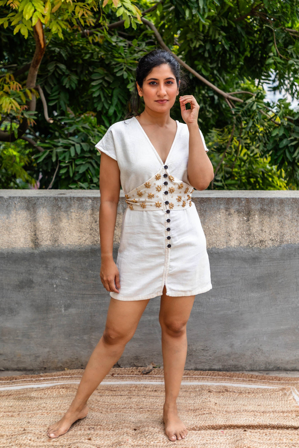 Jhultaru By Deesha Sandstone Corset Dress