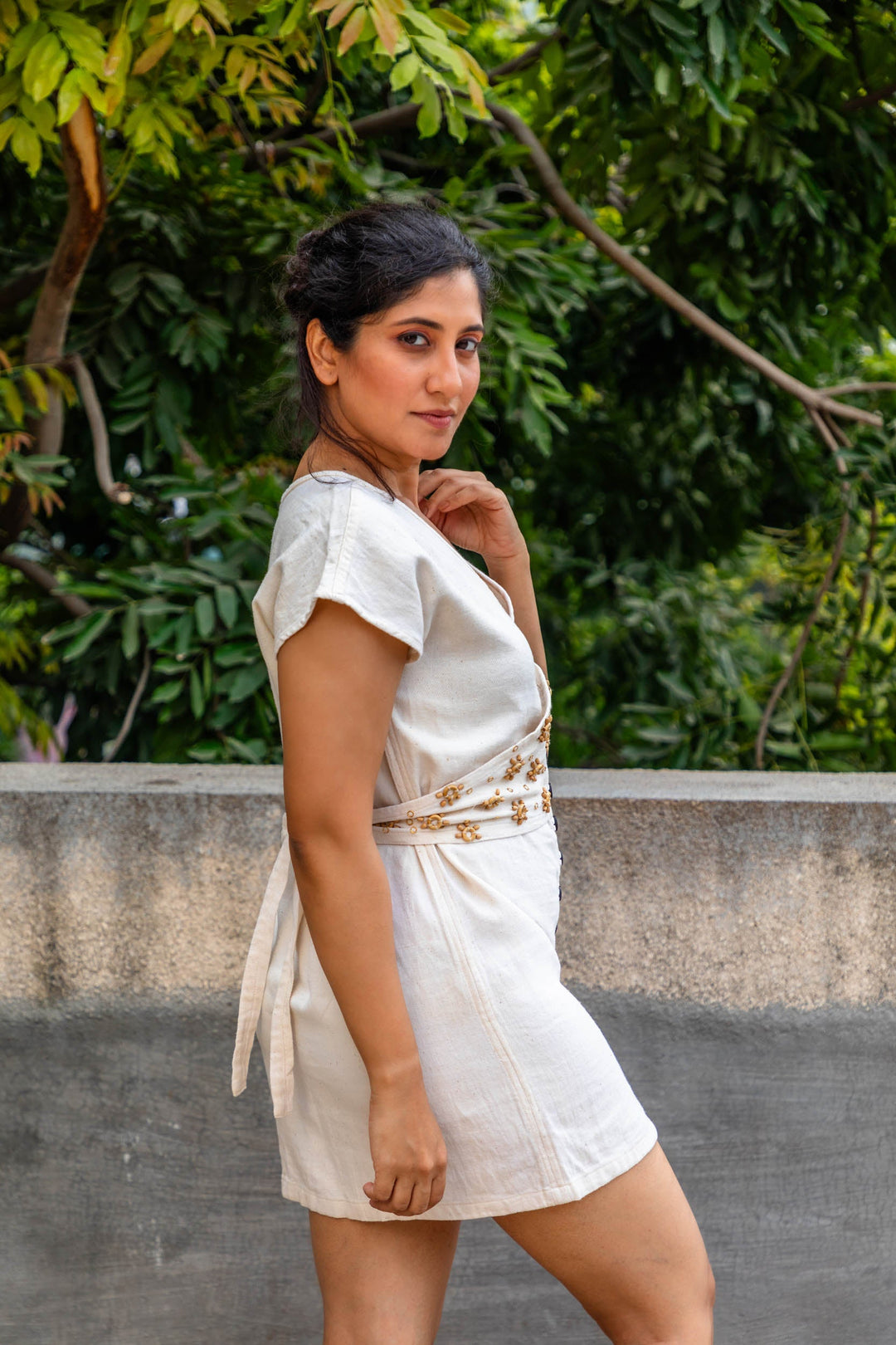 Jhultaru By Deesha Sandstone Corset Dress