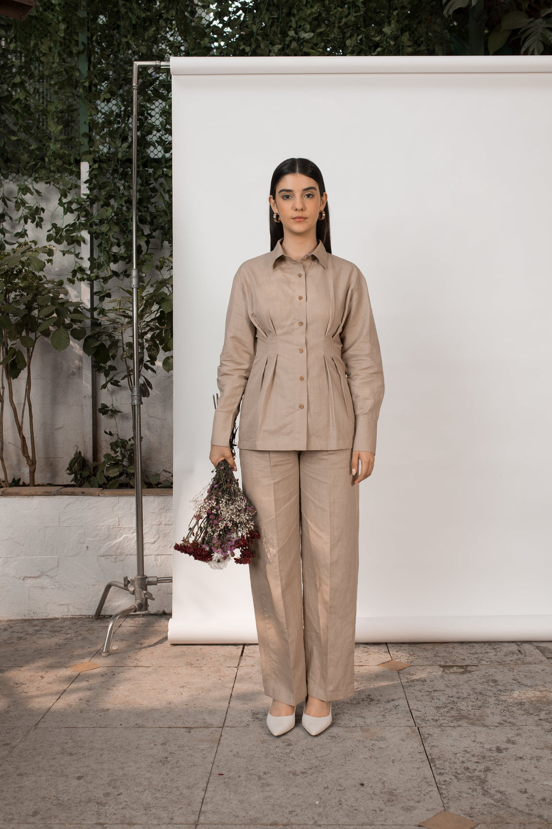Anushe Pirani Tailored Pleated Pants