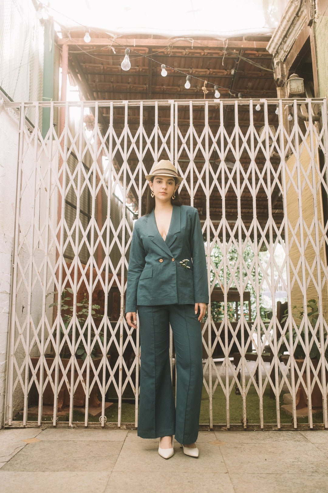 Anushe Pirani Double-Breasted Blazer