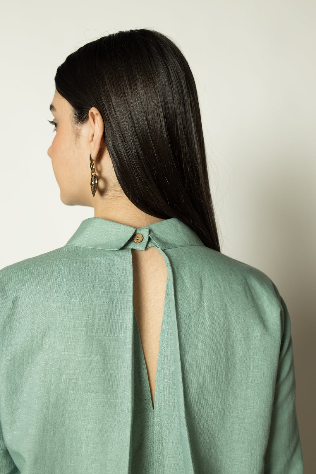 anushé pirani Ruched Sleeves Shirt Dress