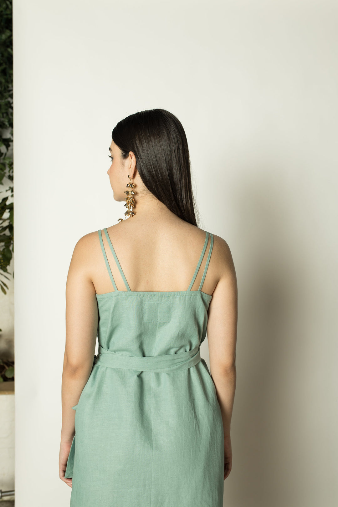 Anushe Pirani Strappy Wrap-Around Midi Dress