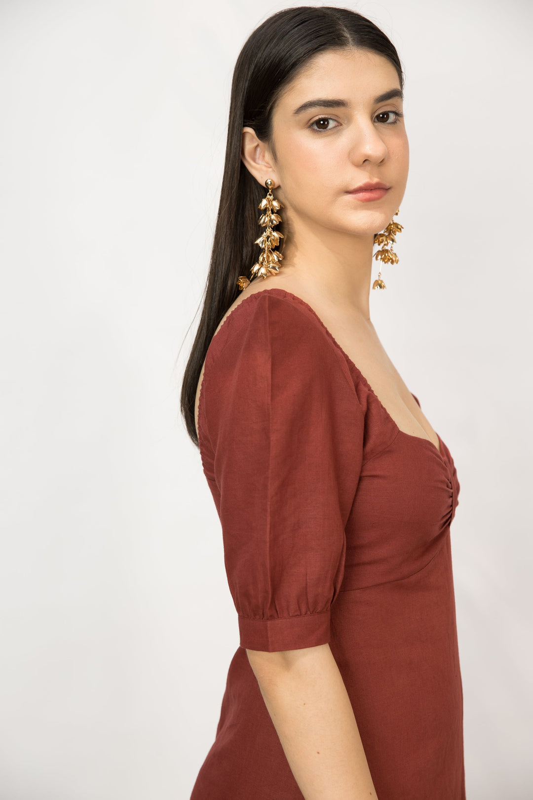 Anushe Pirani Front Slit Midi Dress