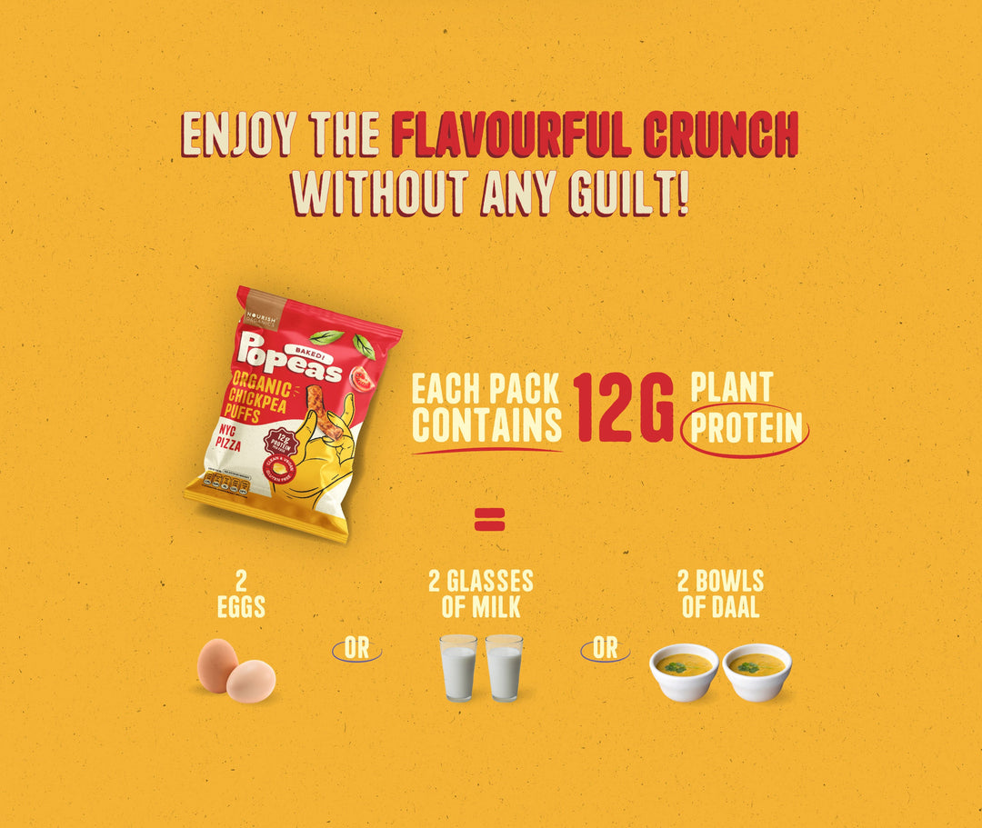 NOURISH ORGANICS NYC Pizza Protein Puffs Mini - Pack of 8 (20G)