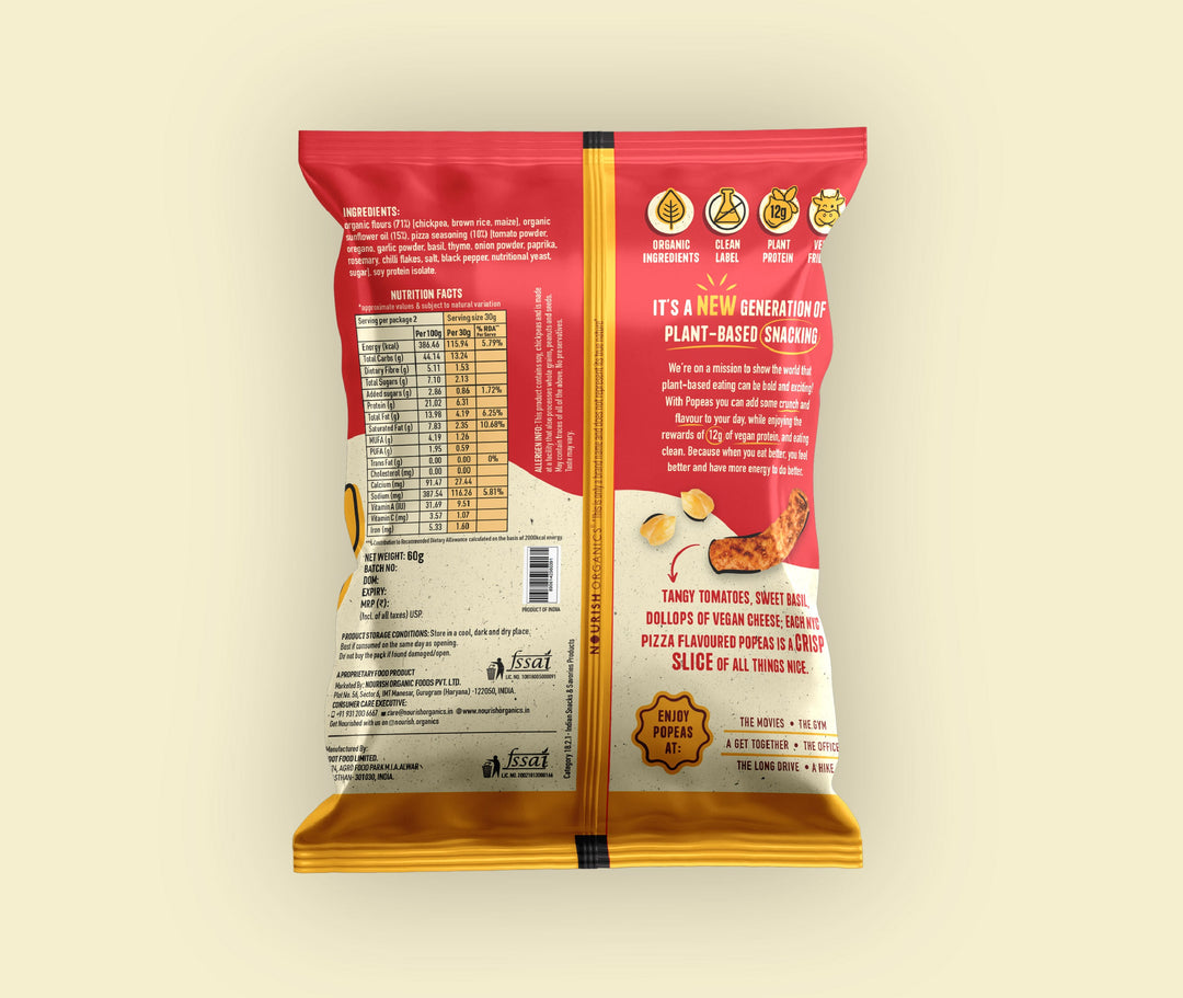 NOURISH ORGANICS NYC Pizza Protein Puffs - Pack of 4 (60G)