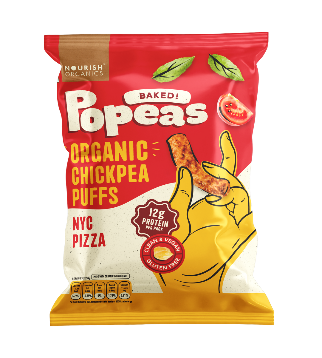 NOURISH ORGANICS Popeas Snack Hamper - Guilt-Free Crunchy Peas (Pack of 8)