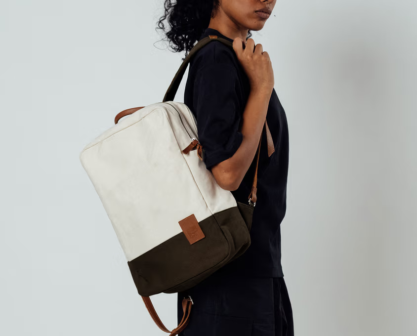 9 to 9 Backpack(Clove,Forest Green,Ivory Clove,Ivory Mustard,Ivory Navy , Ivory Olive,Mustard,Navy)
