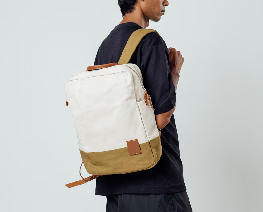 9 to 9 Backpack(Clove,Forest Green,Ivory Clove,Ivory Mustard,Ivory Navy , Ivory Olive,Mustard,Navy)