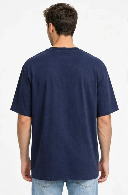 Men Oversized Bamboo T-Shirt Navy – Soft, Breathable & Sustainable