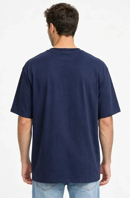 Men Oversized Bamboo T-Shirt Navy – Soft, Breathable & Sustainable