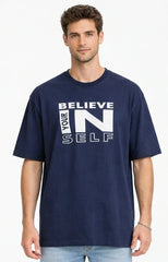 Men Oversized Bamboo T-Shirt Navy – Soft, Breathable & Sustainable