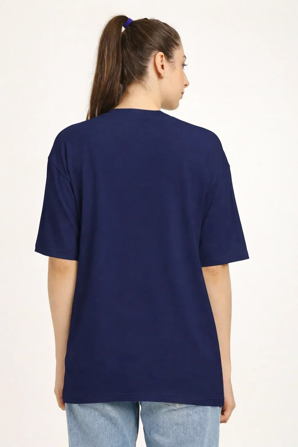 Women Oversized Bamboo Plain T-Shirt – Soft, Breathable & Sustainable | Navy