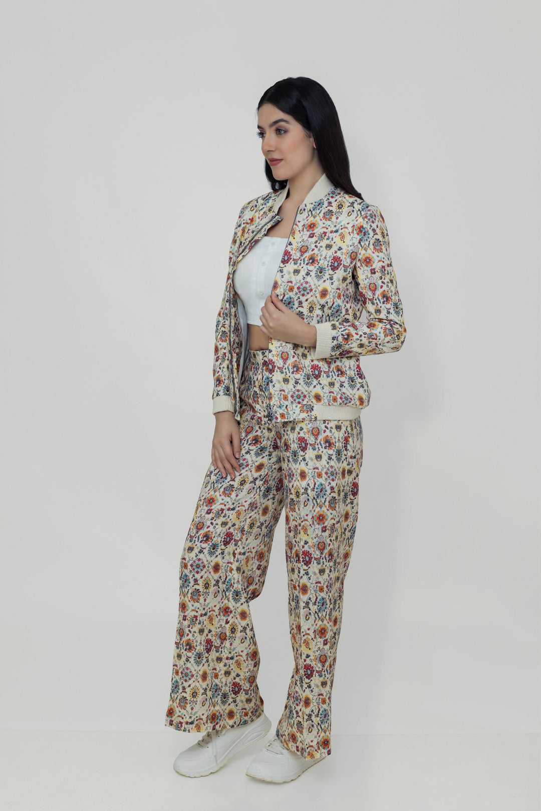 Adam Leaves Naya- Woman Linen Bomber Jacket