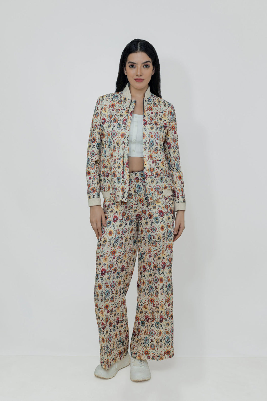 Adam Leaves Naya- Woman Linen Bomber Jacket