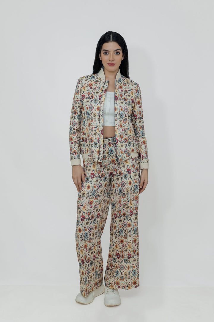 Adam Leaves Naya- Woman Linen Bomber Jacket