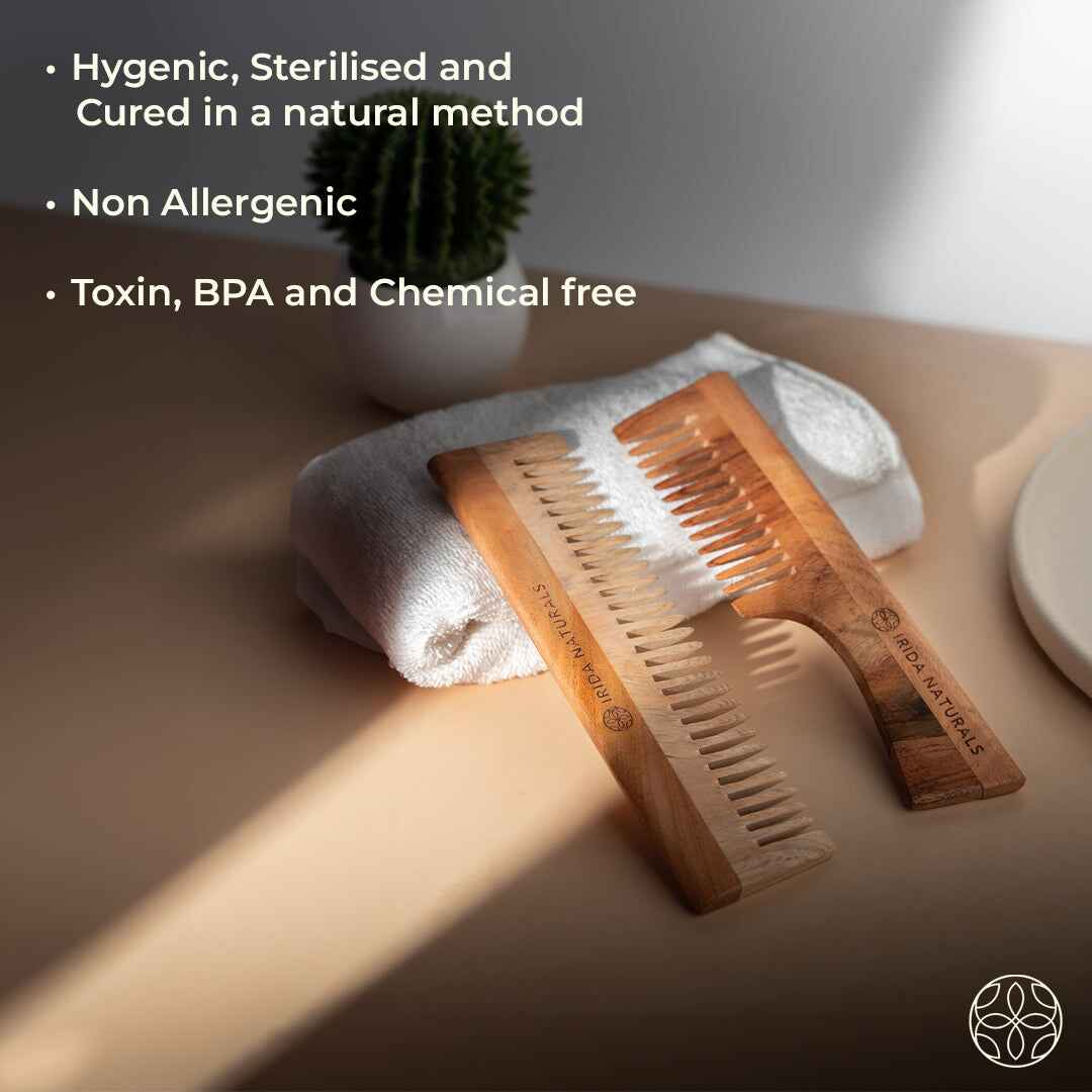 Irida Naturals Neem Wood Combs