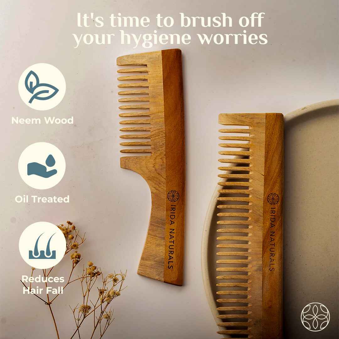 Irida Naturals Neem Wood Combs