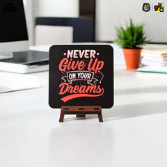 Motivational Table Top Frame for Desk | Inspirational Quotes for Office, Study, Home Decor | 6 Variants | Wooden Frame with Stand