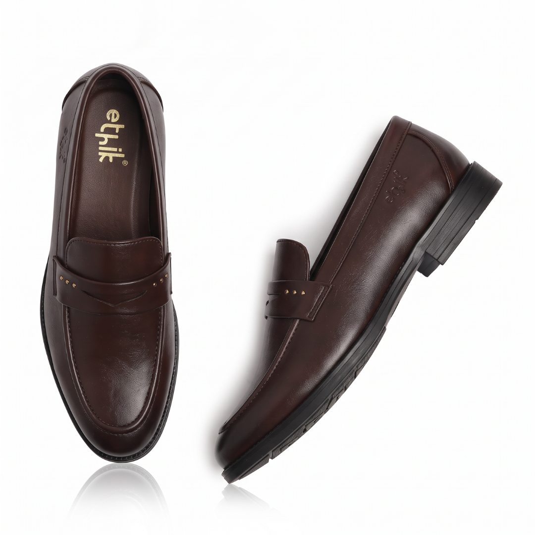 Alpha Brown Penny Loafers