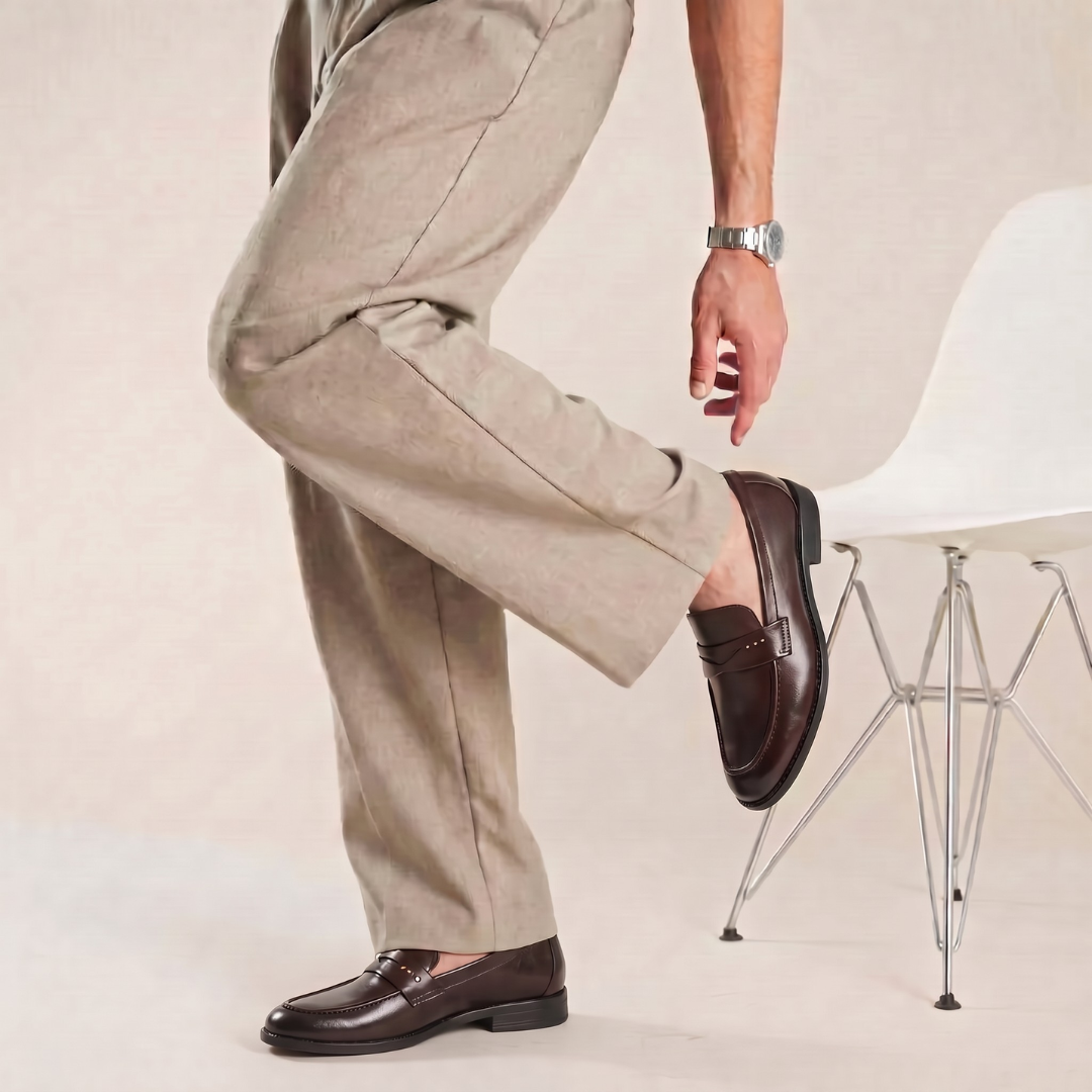 Alpha Brown Penny Loafers
